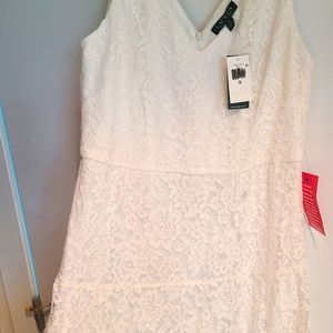 V-Neck Sleeveless Tiered Lace Maxi Swing Dress